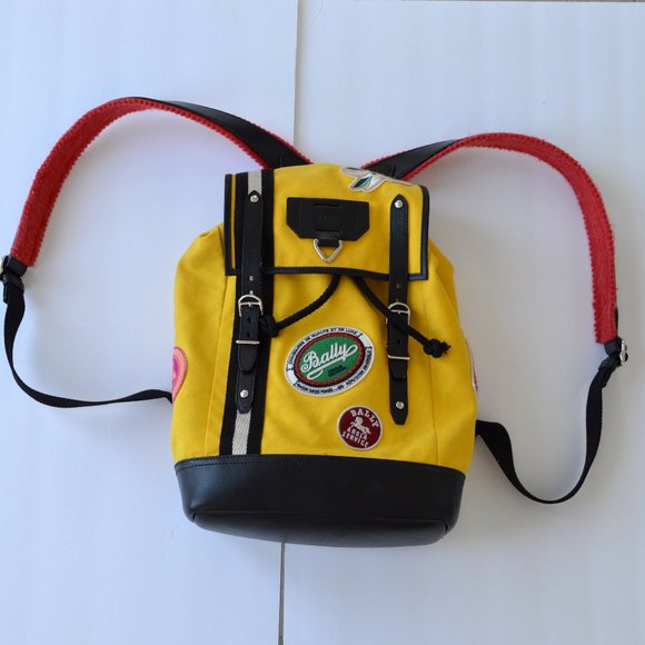 BALLY YELLOW BACKPACK CANVAS AND LEATHER AUTHENTIC AND BEAUTIFUL main image 5